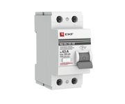 Выключатель дифференциального тока (УЗО) 2п 63А 100мА тип AC ВД-100 (электромех.) PROxima EKF elcb-2-63-100S-em-pro