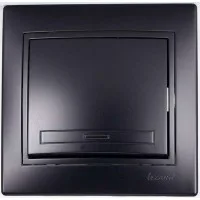 Выключатель 1-кл. 1п СП Мира 10А IP20 со вставкой черн. бархат LEZARD 701-4242-100