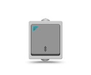 Переключатель проходной 1-кл. Аллегро IP54 с подсветкой сер. UNIVersal