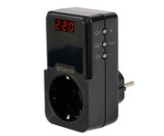 Реле напряжения для розетки регулируемое  STEKKER  VPR-200B, 230В,16A,черный