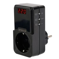 Реле напряжения для розетки регулируемое  STEKKER  VPR-200B, 230В,16A,черный