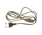 Сетевой шнур с выключателем, 230V 1,9м золото, KF-HK-1-2
