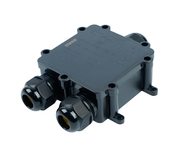 Распределительная коробка STEKKER LD551, количество вводов: 3, поликарбонат, нейлон, цвет черный, размер 130,1*80,5*35,3мм.