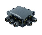 Распределительная коробка STEKKER LD554, количество вводов: 10, поликарбонат, нейлон, цвет черный, размер 183.1*163,1*59,4мм.