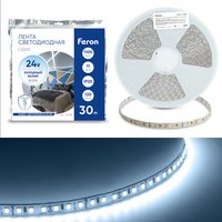 Светодиодная LED лента Feron LS501, 120SMD(2835)/м 11Вт/м 24V 30000*8*1.22мм 6000К 30м IP20