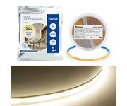 Светодиодная COB лента Feron LS530, 512SMD(2110)/м 12Вт/м 24V 5000*10*1.8мм 3000К IP20