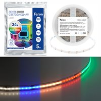 Лента светодиодная  784SMD(2110)/ 19Вт/м 24V 5000*12*2.3мм RGB+4000К, IP20, LS537 FERON