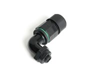 Соединитель-коннектор LD543 3-контактный угловой с винтовым контактом IP68, черный
