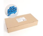 Зажим пружинный, 4-проводной проходной 2 уровня ЗНИ - 2,5 (JXB ST 2,5), синий STEKKER