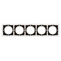 Рамка 5-местная, STEKKER, серия Мия, PFR00-3005-01, белая магнолия