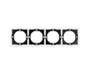 Рамка 4-местная, STEKKER, серия Мия, PFR00-3004-01, белая магнолия