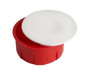 Коробка монтажная для сплошных стен, с крышкой, D80*40мм STEKKER EBX30-01-1-20-80, красный
