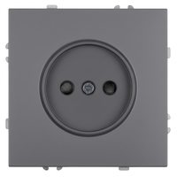 Розетка 1-местная с з/ш, б/з (механизм), СЗК, STEKKER, 250В, 16А, серия Эмили, RST16-5109-10ZK, платиново-серый, soft touch