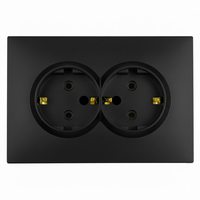 Розетка 2-местная с з/ш, с/з, СЗК, STEKKER, 250В, 16А, серия Эмили, RST16-5114-10ZK, платиново-серый, soft touch