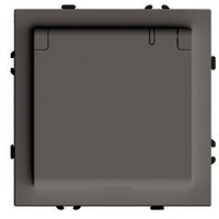 Розетка 1-местная с крышкой с защ. штор, STEKKER, с/з, 250В, 16А, серия Эмили, RST16-5112-09, антрацит, soft touch