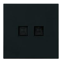 Розетка компьютерная 2-местная RJ-45 (механизм), STEKKER,  серия Мия, RST00-3111-05, черный бархат