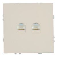 Розетка компьютерная 2-местная RJ-45 (механизм), STEKKER, серия Эмили, RST00-5111-08, кашемир, soft touch