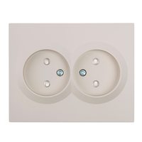 Розетка 2-местная с защитной шторкой (механизм), STEKKER, б/з, 250В, 16А, серия Мия, RST16-3109-01, белая магнолия