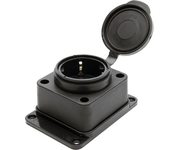 Розетка настенная 1-местная с/з STEKKER, RST16-31-44, каучук, 250В, 16А, IP44, черный