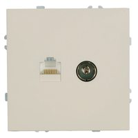 Розетка TV + компьютерная RJ-45 (механизм), STEKKER, серия Эмили, RST00-5106-08, кашемир, soft touch