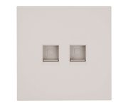 Розетка компьютерная 2-местная RJ-45 (механизм), STEKKER,  серия Мия, RST00-3111-08, пудровый жемчуг