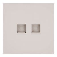 Розетка компьютерная 2-местная RJ-45 (механизм), STEKKER,  серия Мия, RST00-3111-08, пудровый жемчуг