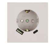 Розетка 1-местная з/ш с/з 16А + USB + Type C (механизм), STEKKER, 250В, 20W, серия Мия, RST16-3119-08, пудровый жемчуг