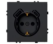Розетка 1-местная з/ш с/з 16А + USB + Type C (механизм), Stekker, 250В, 20W, серия Эмили, черный уголь, soft-touch, RST16-5119-05
