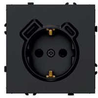 Розетка 1-местная з/ш с/з 16А + USB + Type C (механизм), Stekker, 250В, 20W, серия Эмили, черный уголь, soft-touch, RST16-5119-05