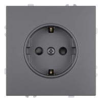 Розетка 1-местная с з/ш, с/з (механизм), СЗК, STEKKER, 250В, 16А, серия Эмили, RST16-5110-10ZK, платиново-серый, soft touch