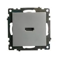 Розетка HDMI 2.1, Type A (механизм), STEKKER GLS00-7118-03, серия Катрин, серебро