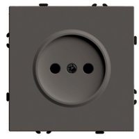 Розетка 1-местная с защитной шторкой (механизм), STEKKER,  б/з, 250В, 16А, серия Эмили, RST16-5109-09, антрацит, soft touch