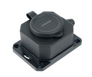 Розетка переносная 1-местная c/з STEKKER, RST16-1-44, 250В, 16А, IP44, черный