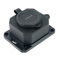 Розетка переносная 1-местная c/з STEKKER, RST16-1-44, 250В, 16А, IP44, черный