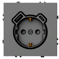 Розетка 1-местная з/ш с/з 16А + USB + Type C (механизм), Stekker, 250В, 20W, серия Эмили, платиново-серый, soft-touch, RST16-5119-10