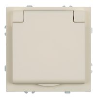 Розетка 1-местная с крышкой с защ. штор, STEKKER, с/з, 250В, 16А, серия Эмили, RST16-5112-08, кашемир, soft touch