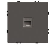 Розетка компьютерная 1-местная RJ-45 (механизм), STEKKER, серия Эмили, RST00-5117-09, антрацит, soft touch