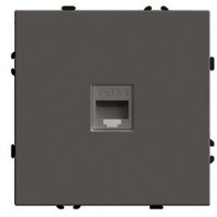 Розетка компьютерная 1-местная RJ-45 (механизм), STEKKER, серия Эмили, RST00-5117-09, антрацит, soft touch
