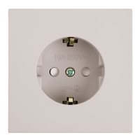 Розетка 1-местная с защитной шторкой с/з (механизм), STEKKER, 250В, 16А, серия Мия, RST16-3110-08, пудровый жемчуг