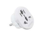 Адаптер-переходник для евровилки с/з, ультраплоский, STEKKER ADP16-06-20W , 250В, 16A, IP20,белый