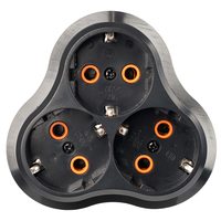 Разветвитель сетевой 3-местный с/з STEKKER ADP16-23-21, 250V, 16A, ABS пластик, черный