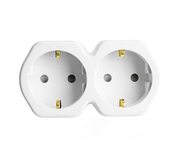 Разветвитель сетевой 2-местный с/з STEKKER ADP16-12-20, 250V,16A, ABS огнеустойчивый пластик, белый/серый