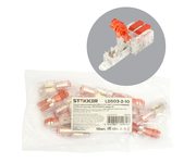 Зажим прокалывающий ответвительный 0,75-1 мм2 c ответвительной клеммой LD219 на 2 выход, прозрачный/красный (упаковка 10 шт) LD503-2-10