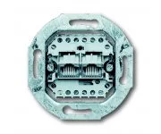 Механизм 2-постовой телефонной розетки 8/8 полюсов, раздельно, RJ 11/12 RJ 45 ISDN, категория 3