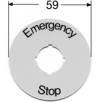 Шильдик MA6-1026 круглый с надписью Emergency Stop