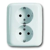 Розетка SCHUKO 16А 250В, двойная, Reflex SI, альп. белый