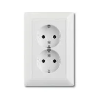 Розетка SCHUKO 16А 250В, двойная, Basic 55, альп. белый