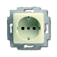 Розетка SCHUKO 16А 250В, c накладкой 50x50мм, , слоновая кость