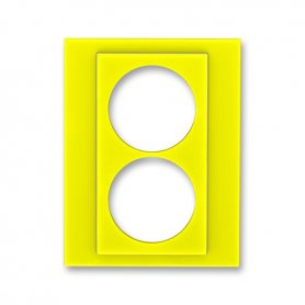 Сменная панель ABB Levit на розетку с заземлением двойную жёлтый