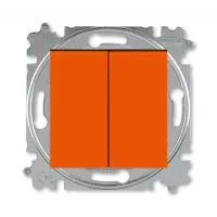 Переключатель двухклавишный ABB Levit оранжевый / дымчатый чёрный